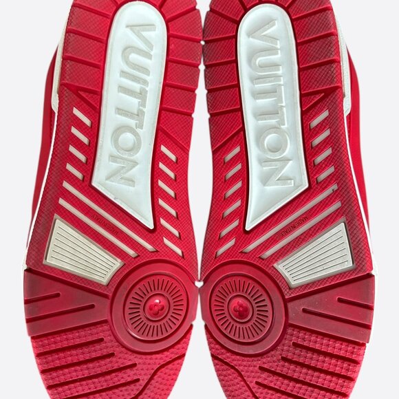 Louis Vuitton Product Red & White Monogram Trainers - Picture 7 of 8